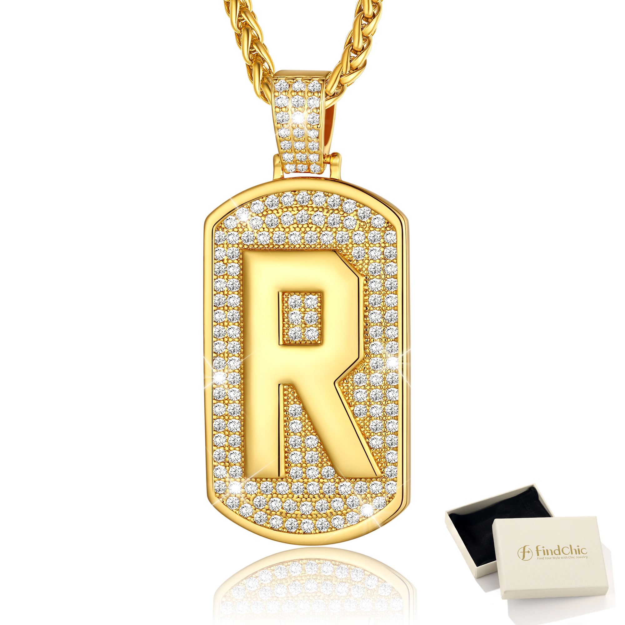 Big Initial Necklace for Women Gold Plated Letter Pendants Jewelry Gifts for Men Son Birthday