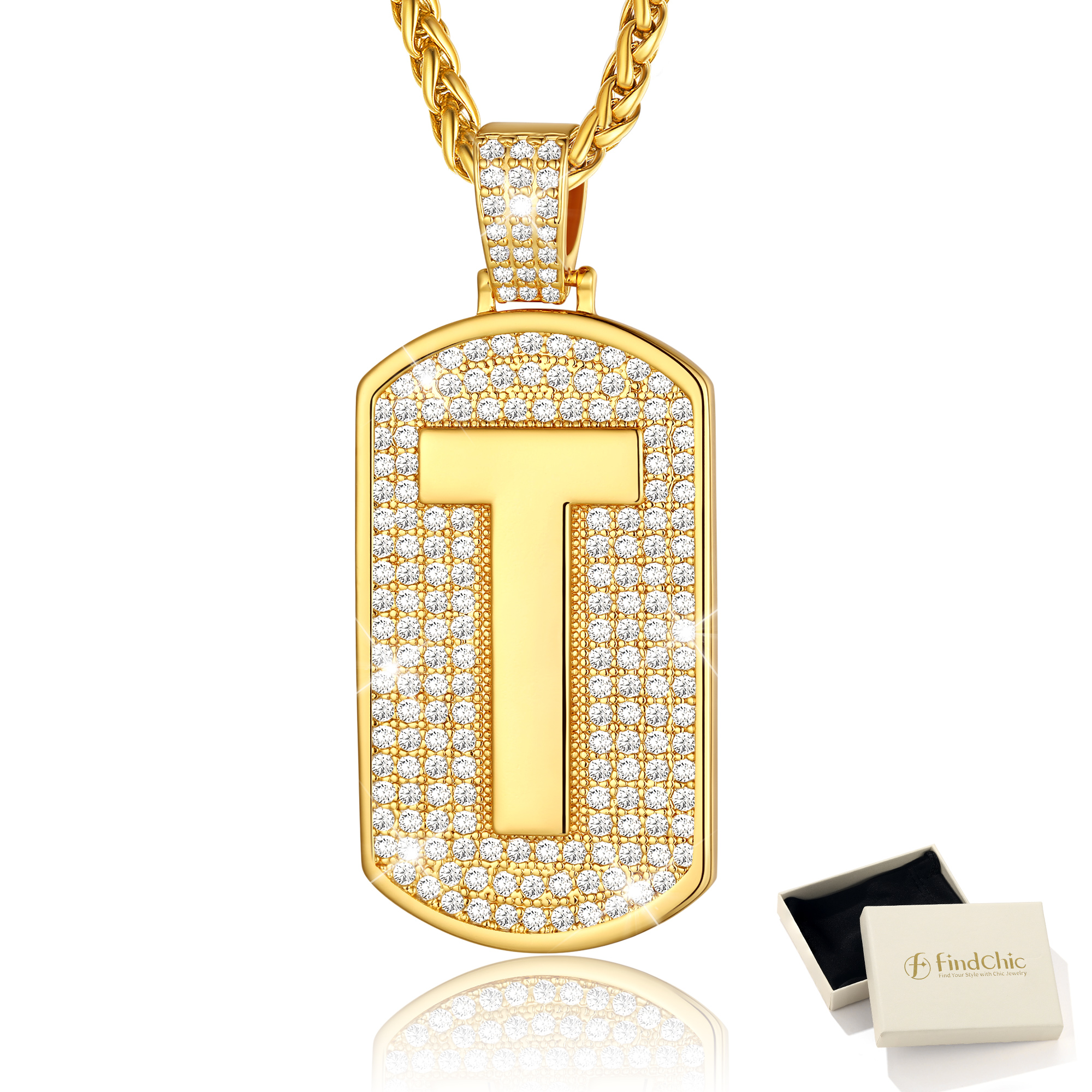 Big Initial Necklace for Women Gold Plated Letter Pendants Jewelry Gifts for Men Son Birthday