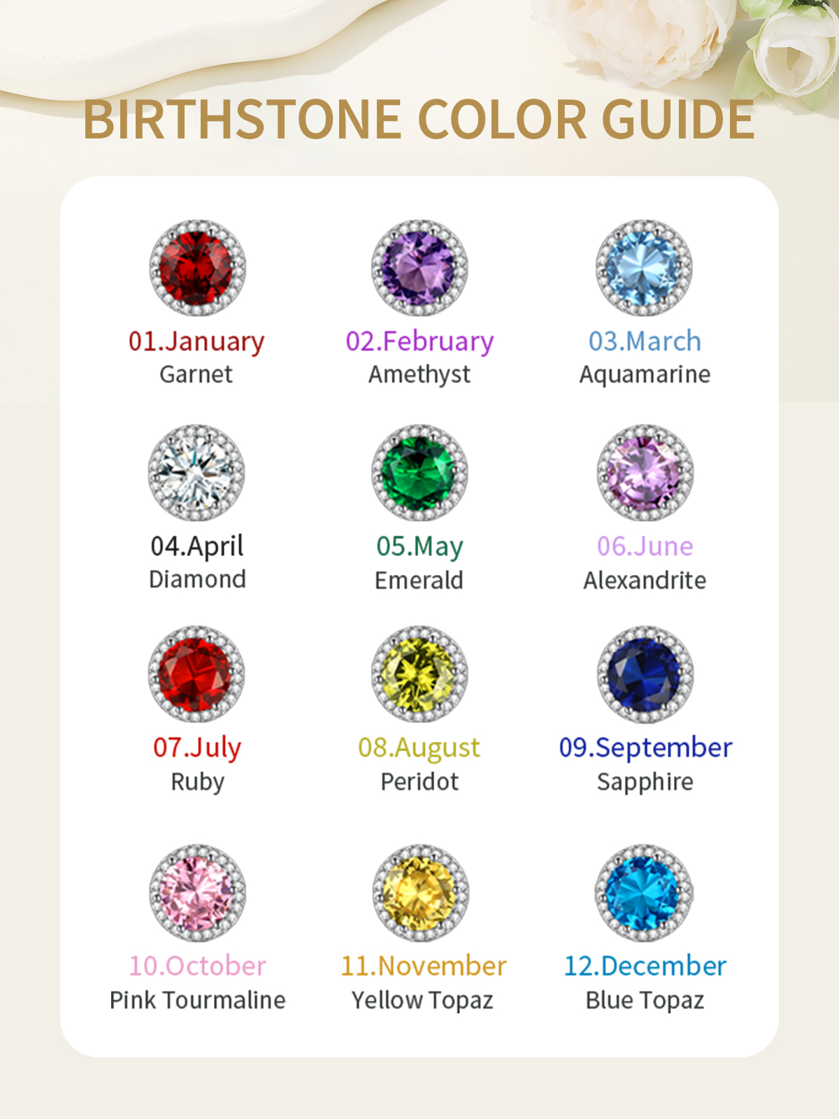 Clip On Earrings for Wome Lightweight 8MM Cubic Zirconia Non Pierced Studs Birthstone Earrings Birthday Valentines Day Jewelry Gifts for Her/Mom/Girlfriend