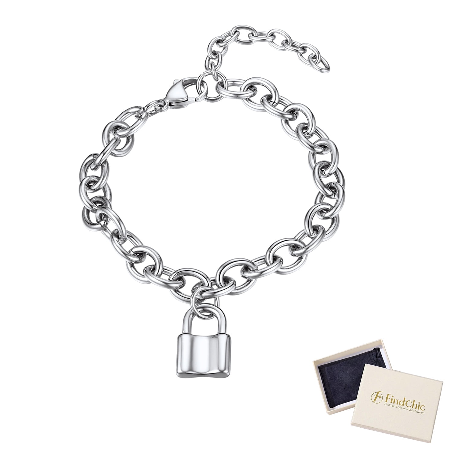 Handcuff Ankle Bracelets for Women Stainless Steel Anklets Gothic Punk Jewelry 8.5" Adjustable Ankle Chain Summer Foot Link Infinity Anklets for Birthday Christmas