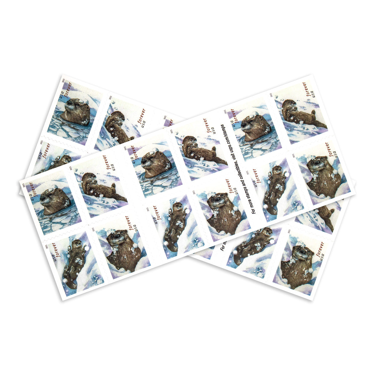 2021 Otters in Snow Forever First Class Postage Stamps