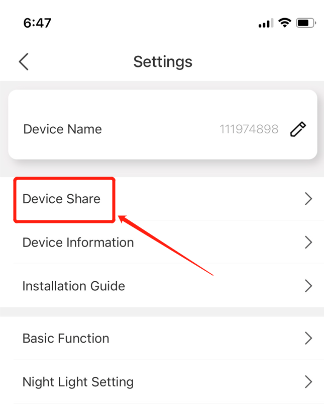 step 2 of sharing divice with family
