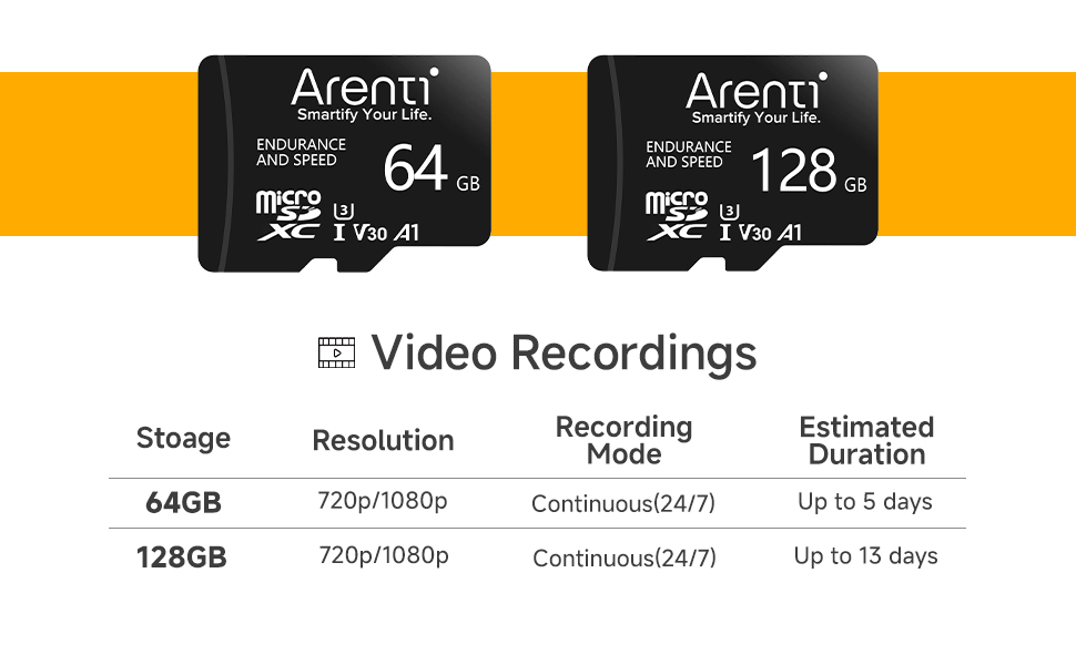 Arenti 128GB Basic microSDXC Memory Card
