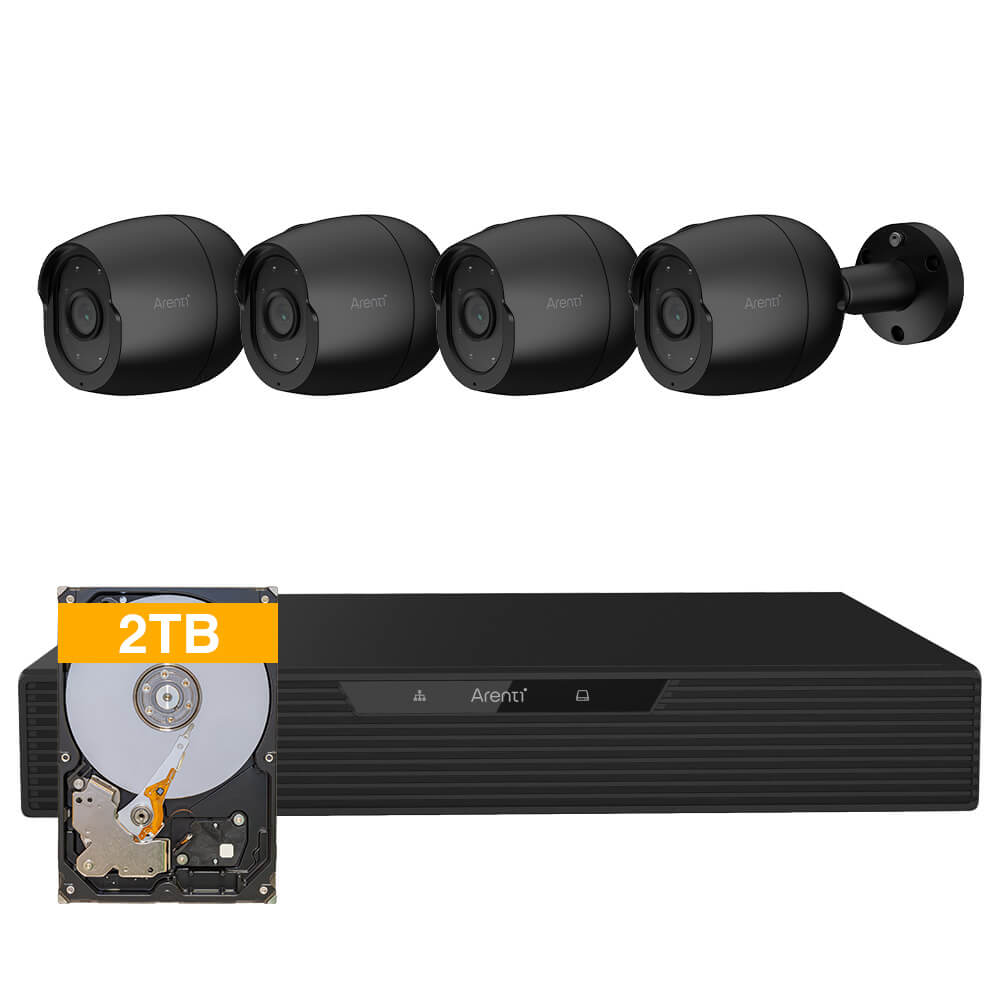 Arenti NVR Series 5MP UHD Black PoE Security System with AI Detection