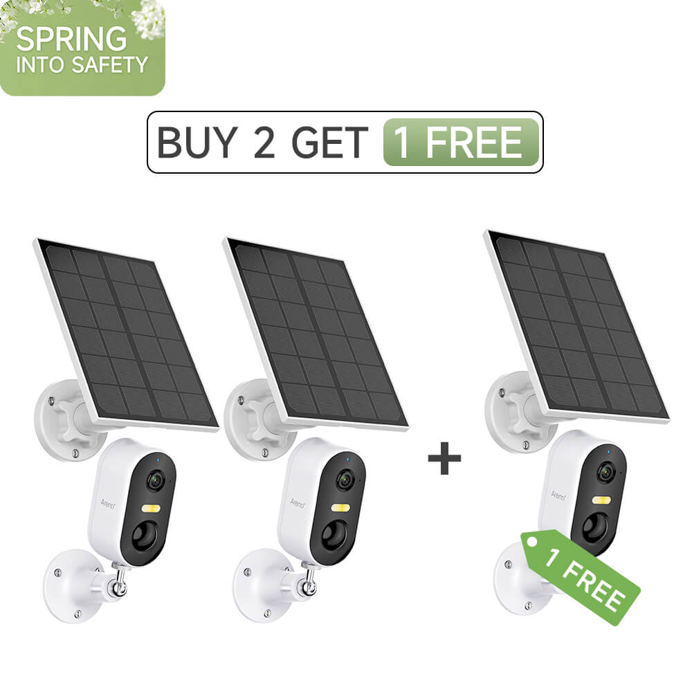 Arenti GO1 + SP2 2K 3MP UHD Wi-Fi Outdoor Battery-Powered Wireless Camera
