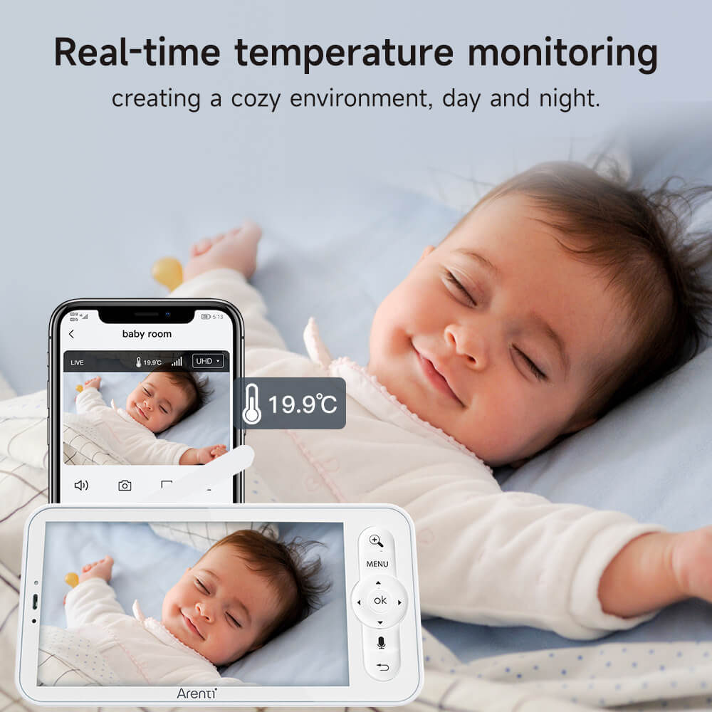 AInanny B2 Baby Phone Vidéo Connecté 1080P WiFi Avec Vision Nocturne, Alertes De Mouvements Et Audio Bidirectionnel