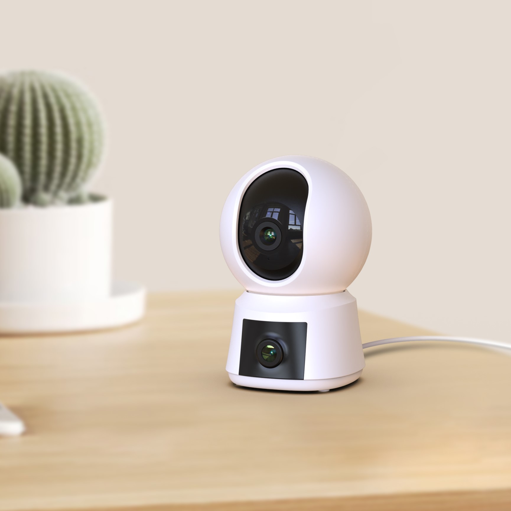 ARENTI P3TT Bewakingscamera voor binnen, 3 MP met twee lenzen, zwenk