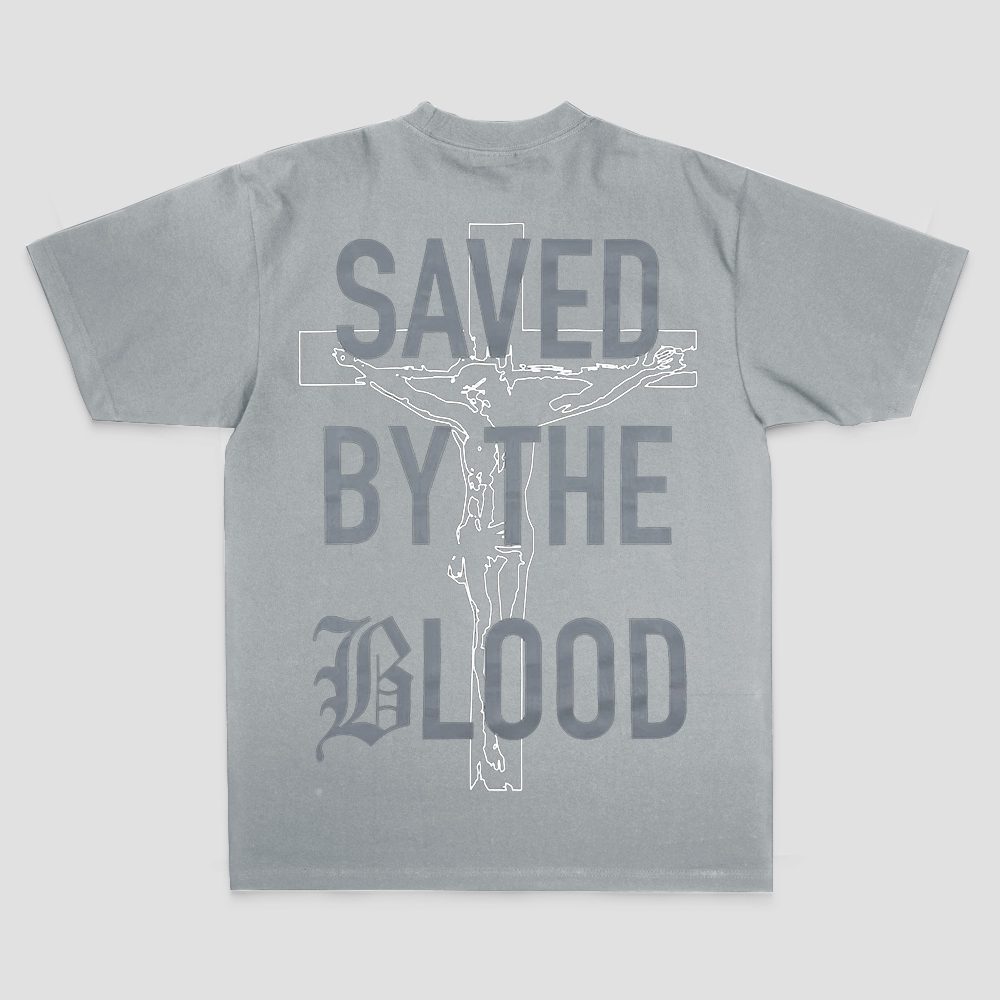 Saved By The Blood Printed Men's T-shirt