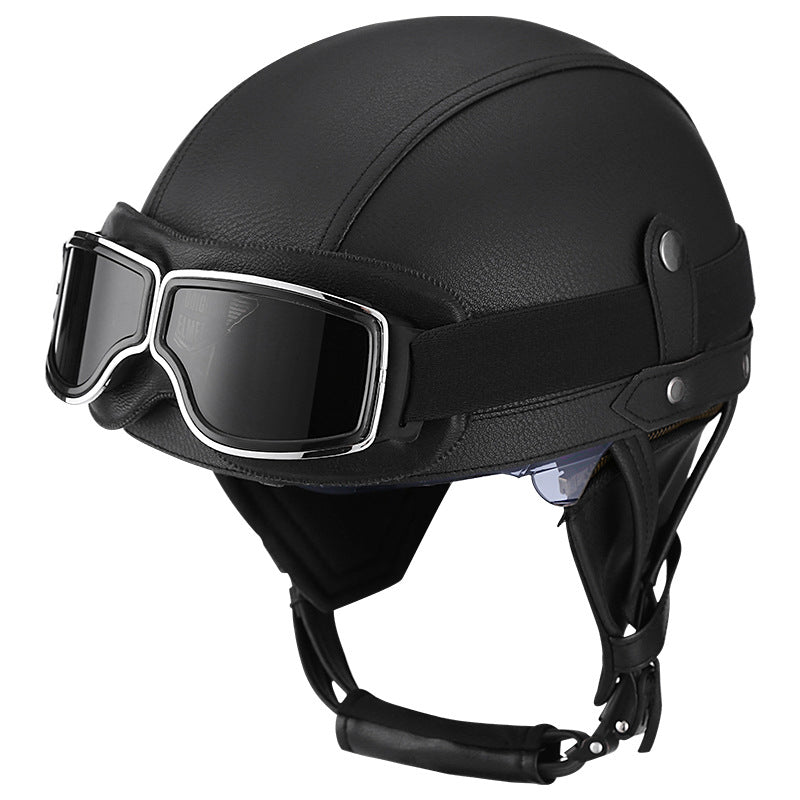 Retro German Motorcycle Half Helmet DOT Certified - I06