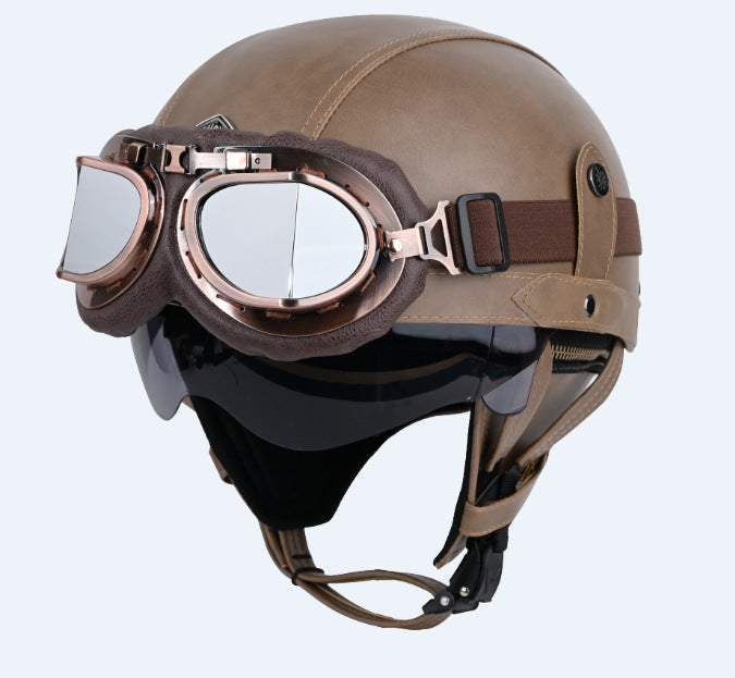 Retro German Motorcycle Half Helmet DOT Certified - I06