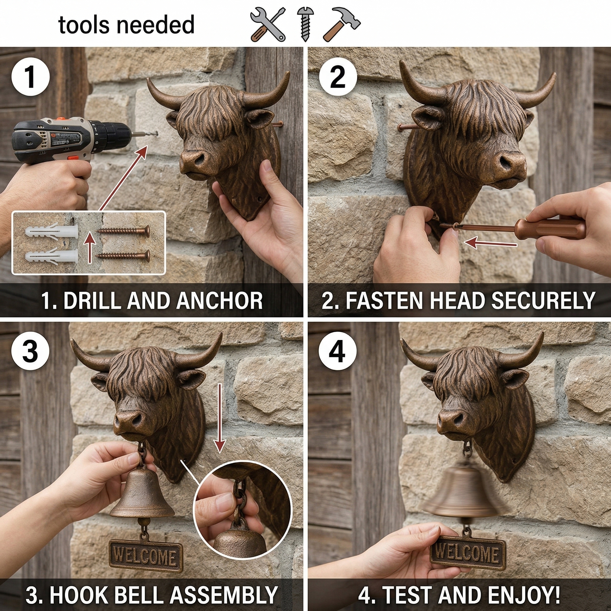 ❤️49% OFF - Handmade Highland Cow Welcome Bell