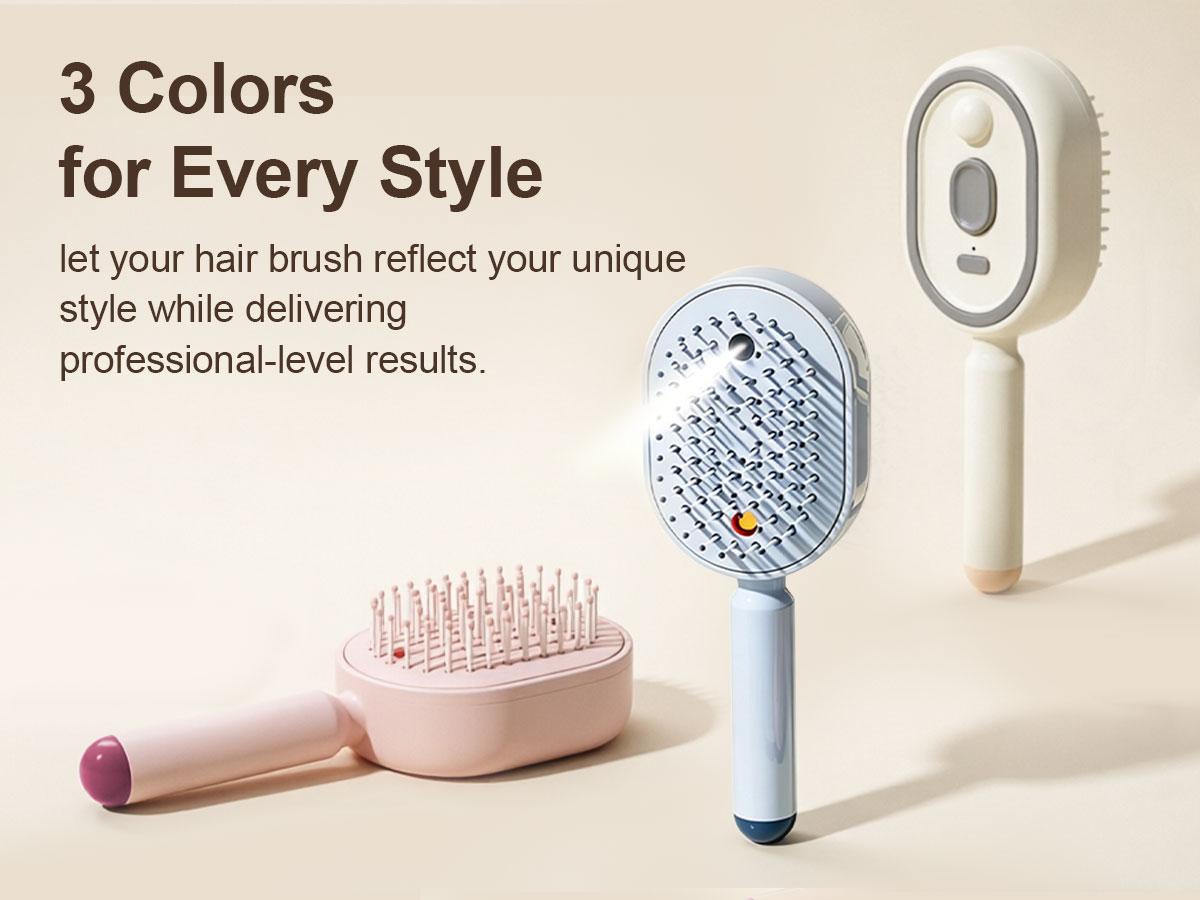 Cloudmades Electric Spray Air Cushion Massage Comb | Self-Cleaning Anti-Tangle | Essential Oil Mist Hair Care Comb | Anti-Static Volumizing Aromatherapy Comb
