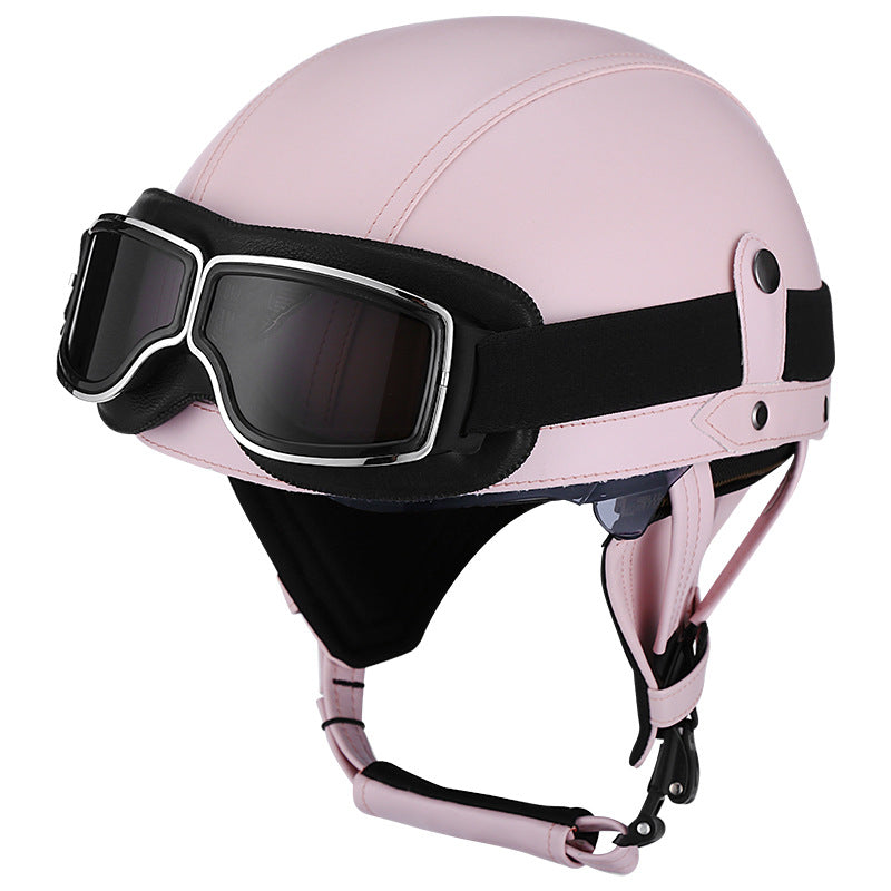 Retro German Motorcycle Half Helmet DOT Certified - I06