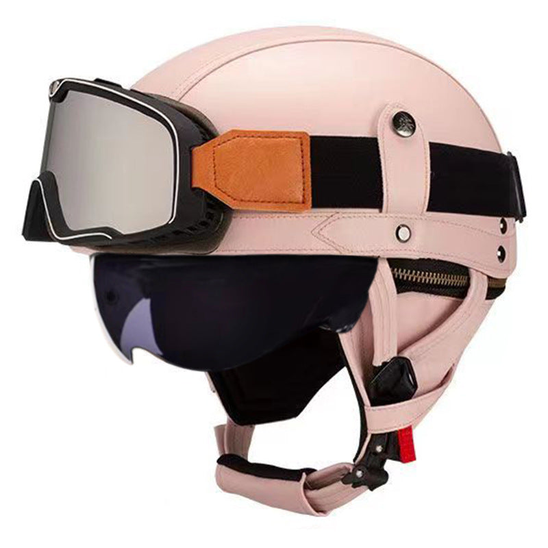 Retro German Motorcycle Half Helmet DOT Certified - I06