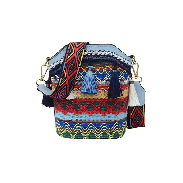 🧵Handmade American Handbags - Turquoise Sky / 7.87 x 3.74 x 7 inch