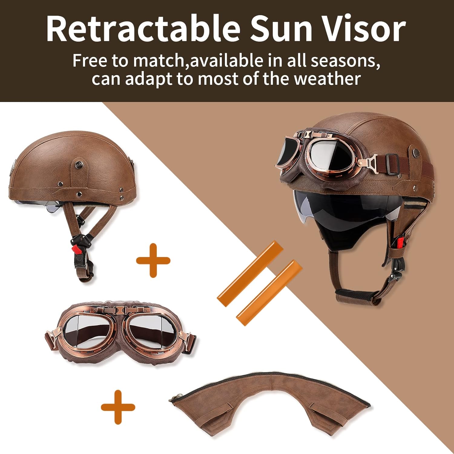 Retro German Motorcycle Half Helmet DOT Certified - I06