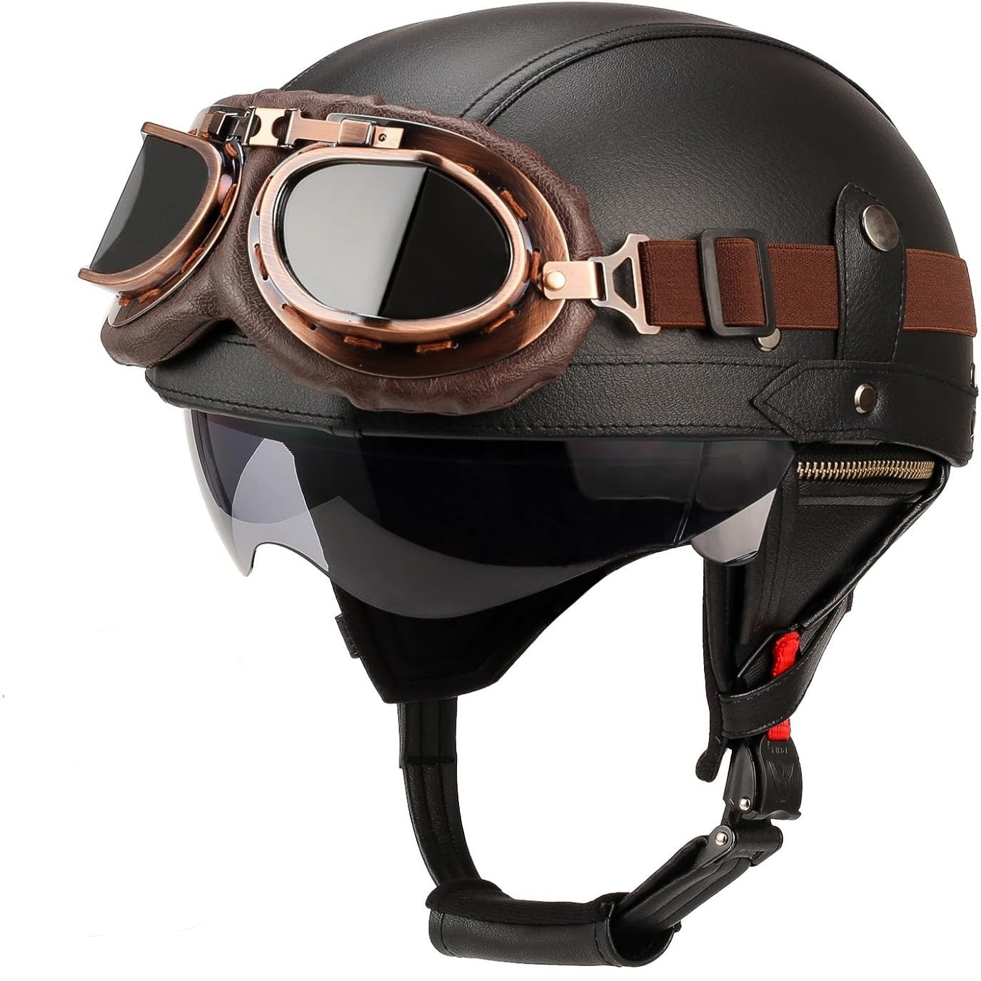 Retro German Motorcycle Half Helmet DOT Certified - I06