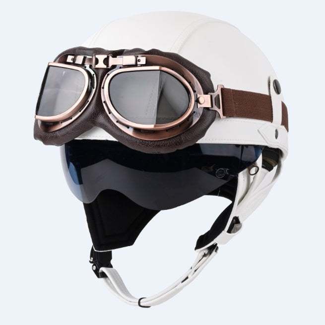 Retro German Motorcycle Half Helmet DOT Certified - I06