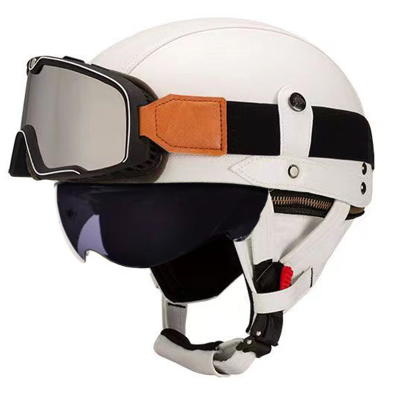 Retro German Motorcycle Half Helmet DOT Certified - I06