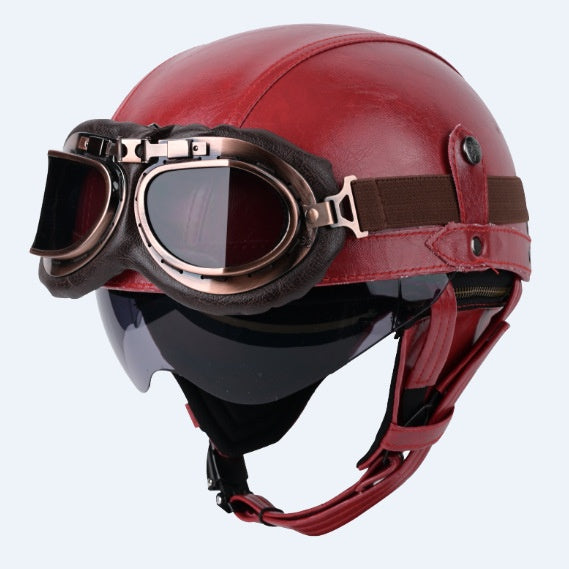 Retro German Motorcycle Half Helmet DOT Certified - I06