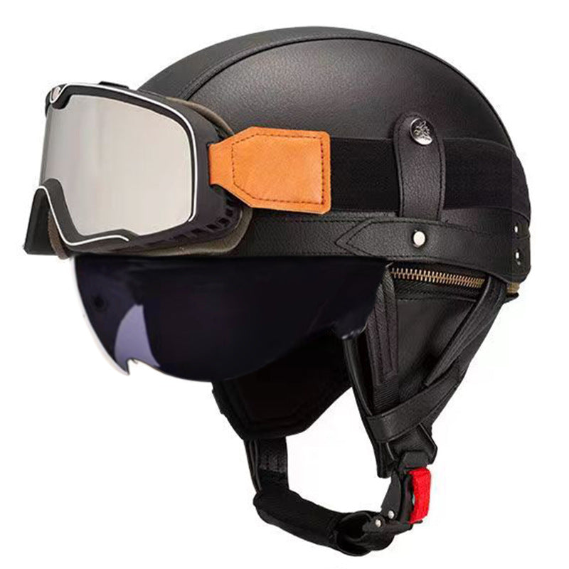 Retro German Motorcycle Half Helmet DOT Certified - I06