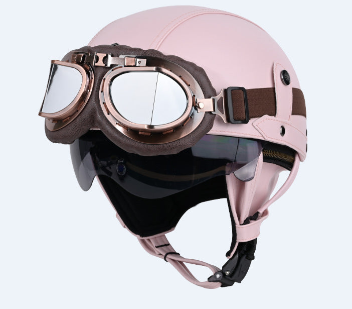 Retro German Motorcycle Half Helmet DOT Certified - I06