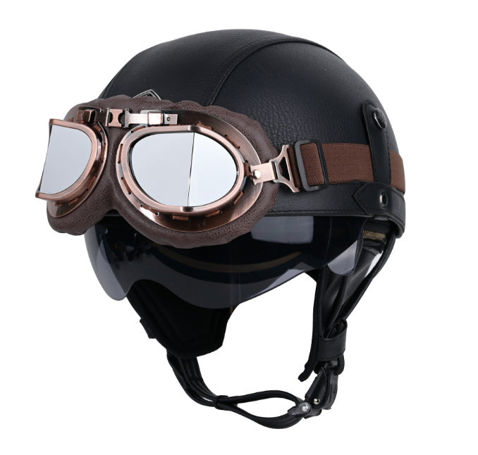 Retro German Motorcycle Half Helmet DOT Certified - I06