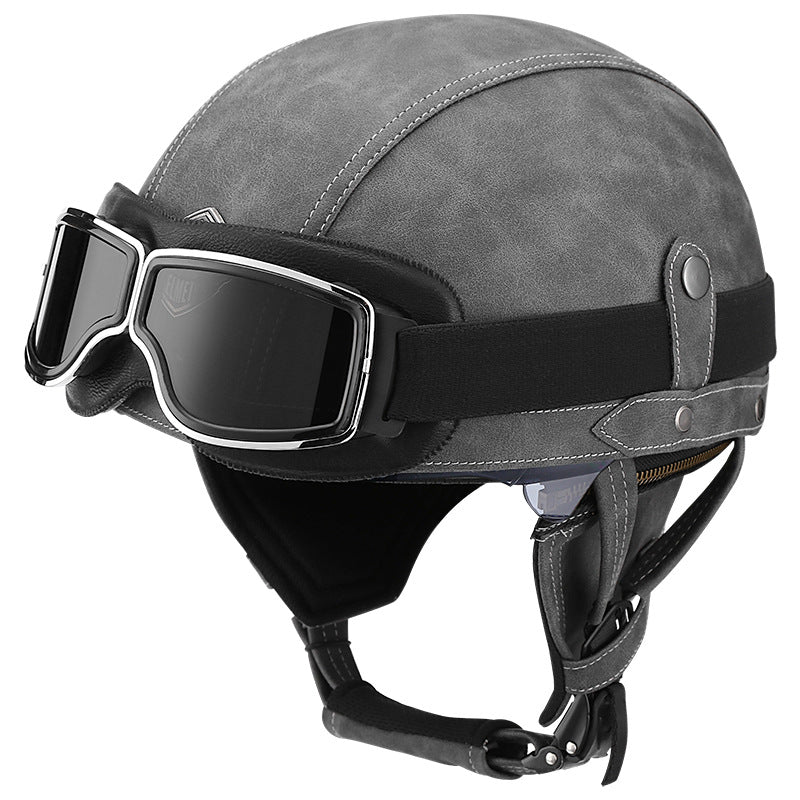 Retro German Motorcycle Half Helmet DOT Certified - I06