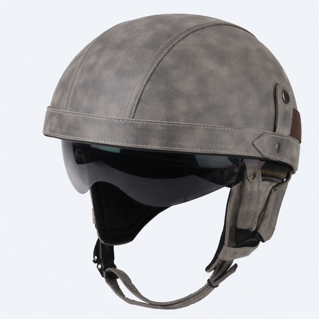 Retro German Motorcycle Half Helmet DOT Certified - I06