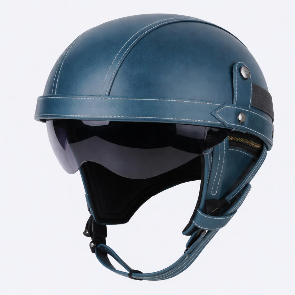 Retro German Motorcycle Half Helmet DOT Certified - I06