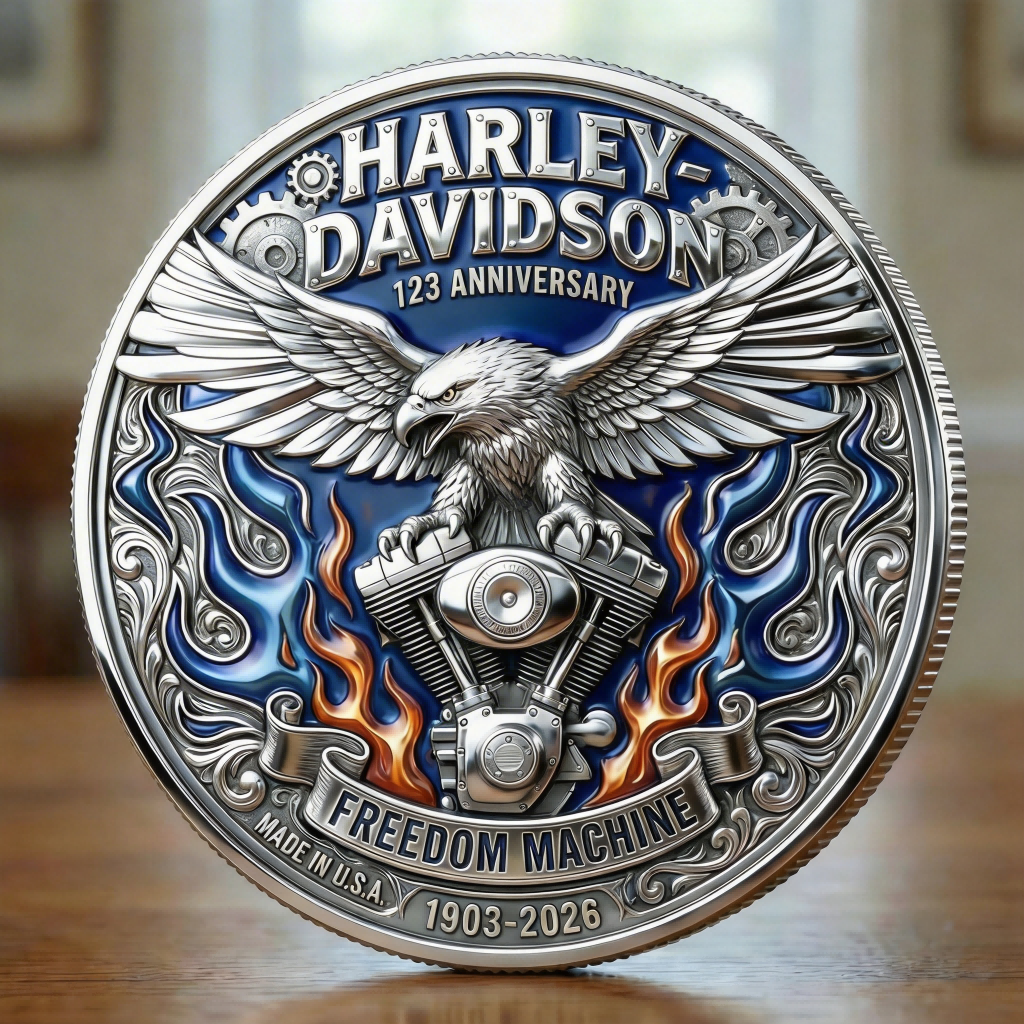 🏆NEW YEAR 60% OFF - Harley-Davidson Freedom Machine Commemorative Coin 🏍️