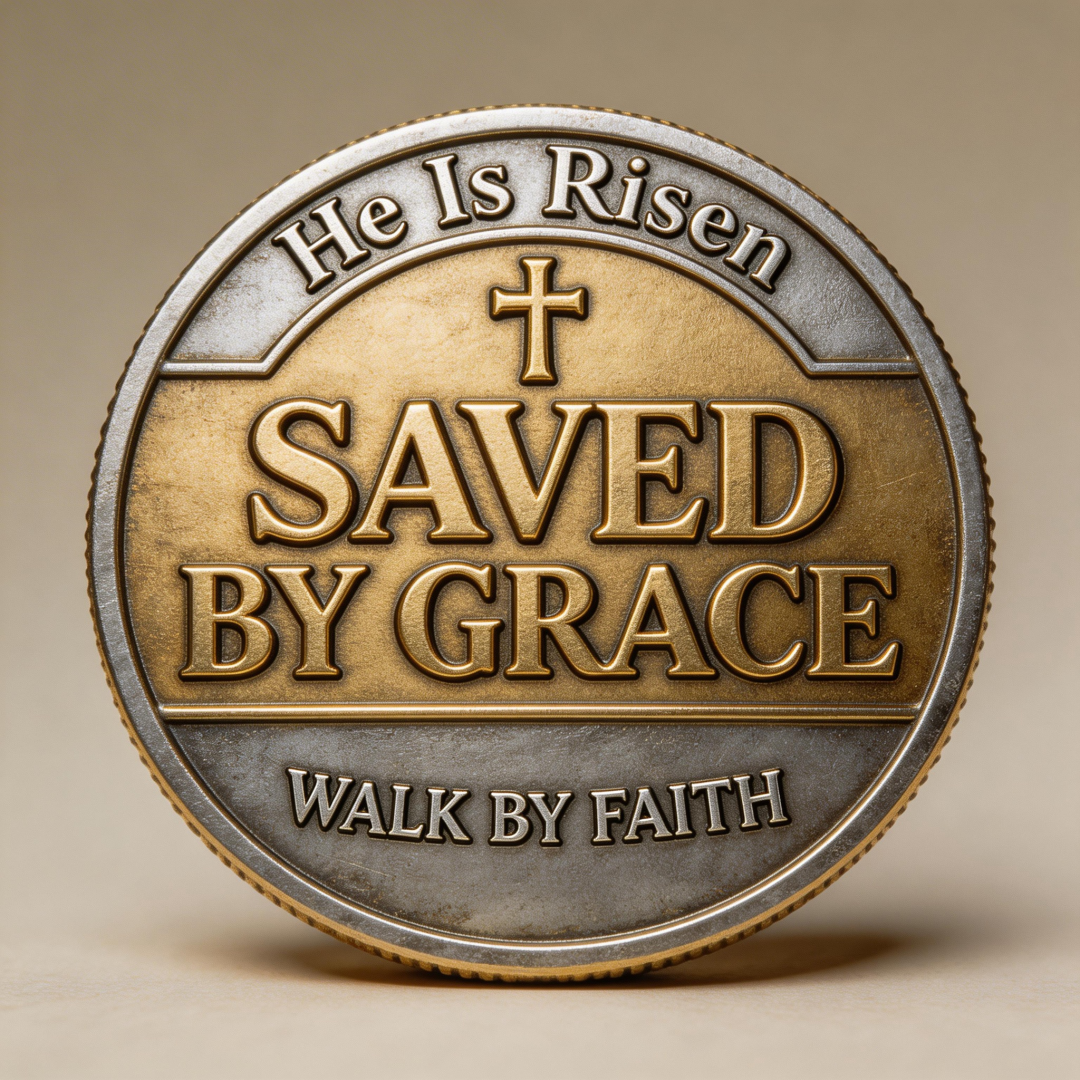 🏆New Year 60% OFF -✝️ HE IS RISEN Christian Faith Challenge Coin