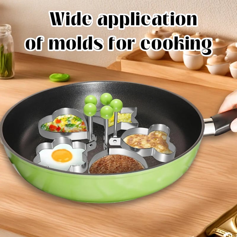 5 Counts Set Fried Egg Rings Molds, Multifunctional Breakfast Tool