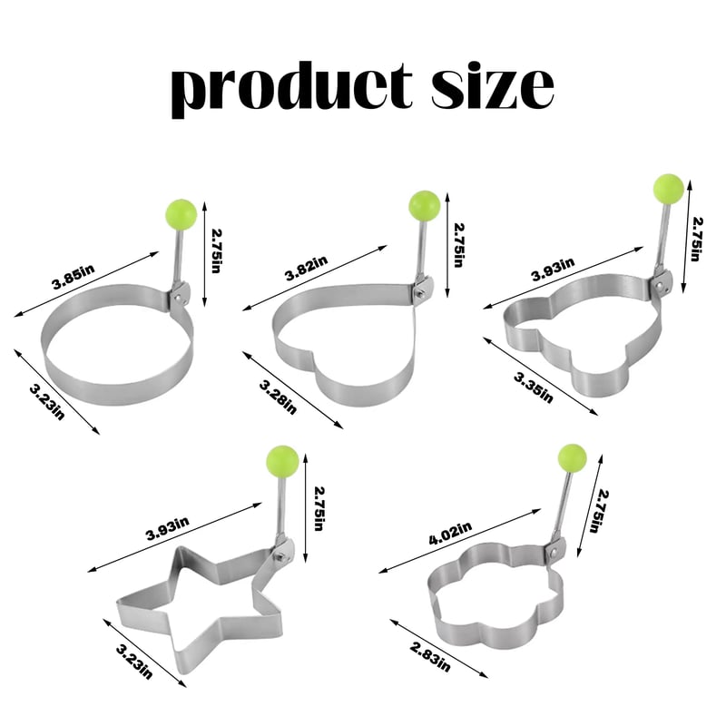 5 Counts Set Fried Egg Rings Molds, Multifunctional Breakfast Tool