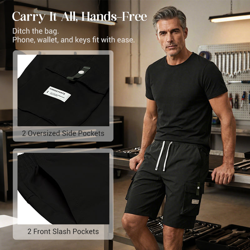 Men's Casual Drawstring Capri Cargo Pants