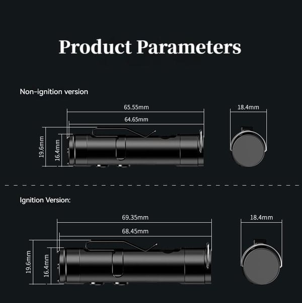 🔦Pocket Rechargeable EDC Flashlight: Mini Keychain Light with Fire Starter & Window Breaker - Silver（Lights only）
