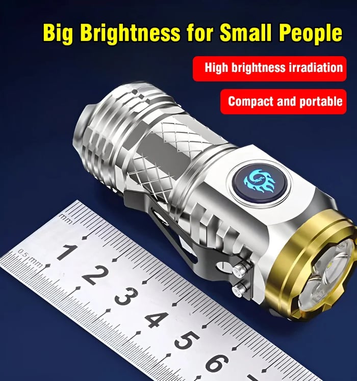 🔥 Three-eyed Monster Mini Flash Super Power Flashlight
