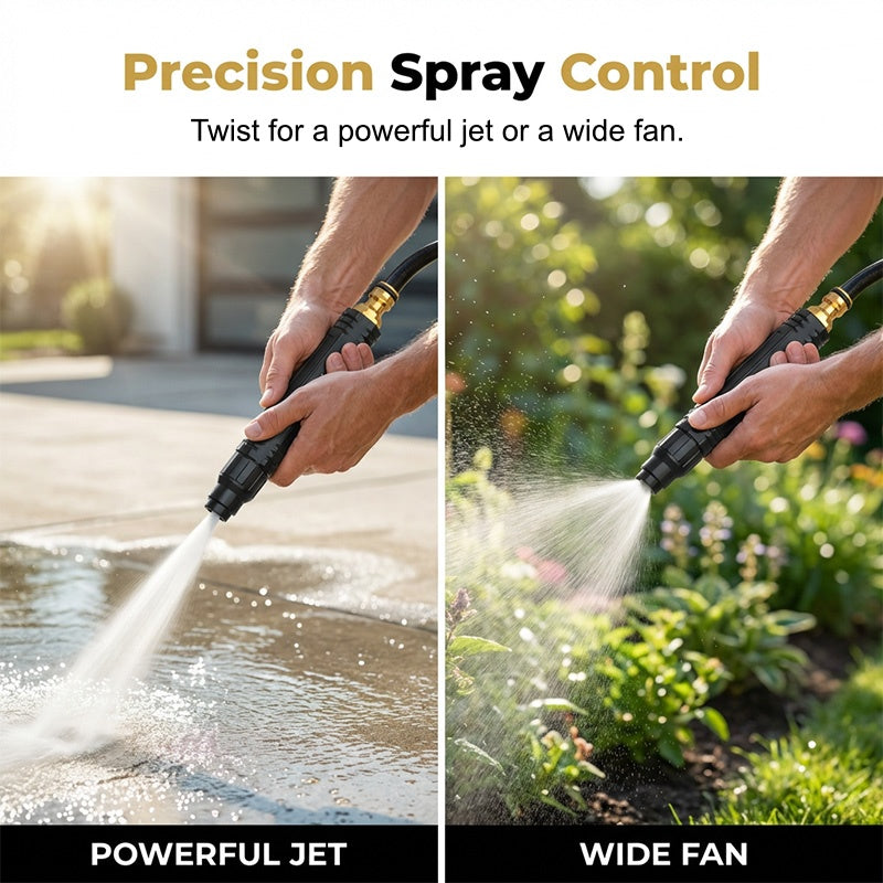 🥳2026 HOT SALE🔫🧼 50% OFF! Turbo Power Water Nozzle – Concentrated jet for tough grime, gentle fan for flowers. Brass connector, leak‑free. Wash at home, save big on car washes. 🚗💨