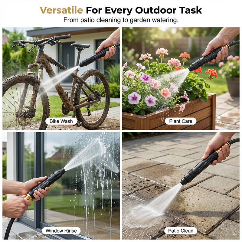 🥳2026 HOT SALE🔫🧼 50% OFF! Turbo Power Water Nozzle – Concentrated jet for tough grime, gentle fan for flowers. Brass connector, leak‑free. Wash at home, save big on car washes. 🚗💨