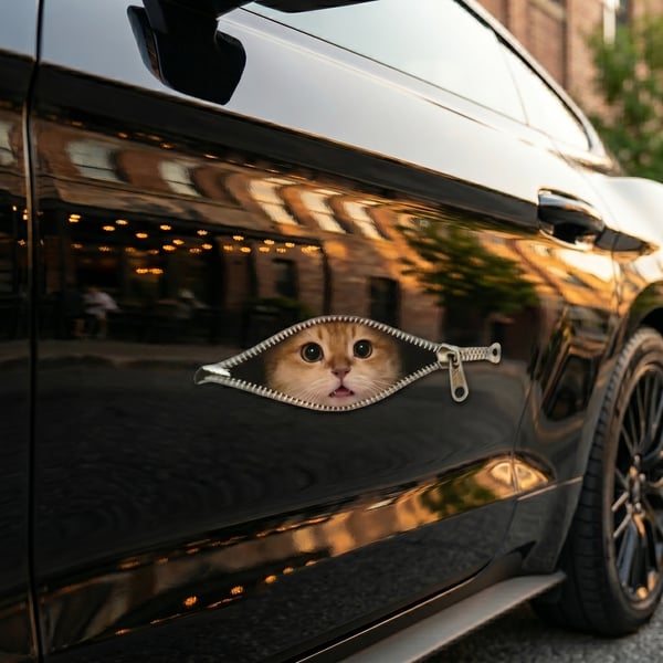 😺🚗 peek-a-boo cat car sticker