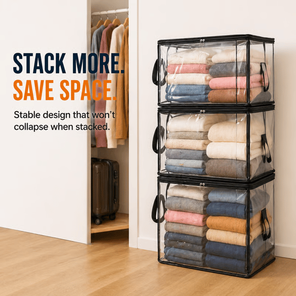 🎁 📦Large Heavy-Duty Thick Plastic Clear Storage Bag for Clothes, Moving & Storage