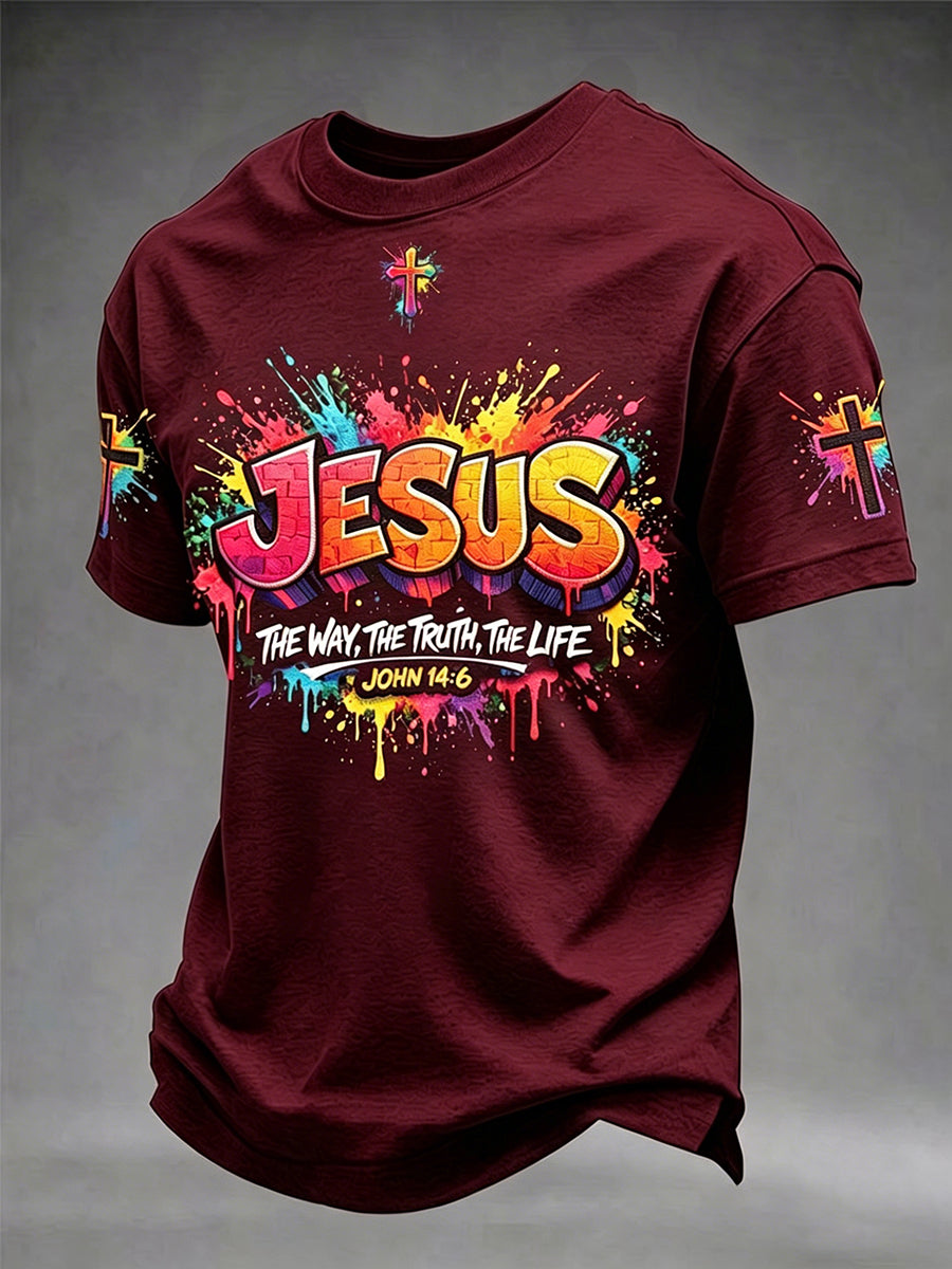 Men's Christian Jesus Cross Short Sleeve T-shirt