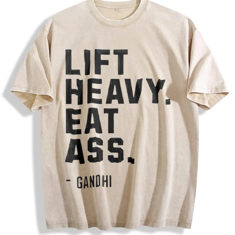 Lift Heavy Eat Ass Meme Gym Shirt Back Design | Bodybuilding Motivation Funny Pump Cover | Edgy Gym Humor Distressed Back Text Gift Tshirt