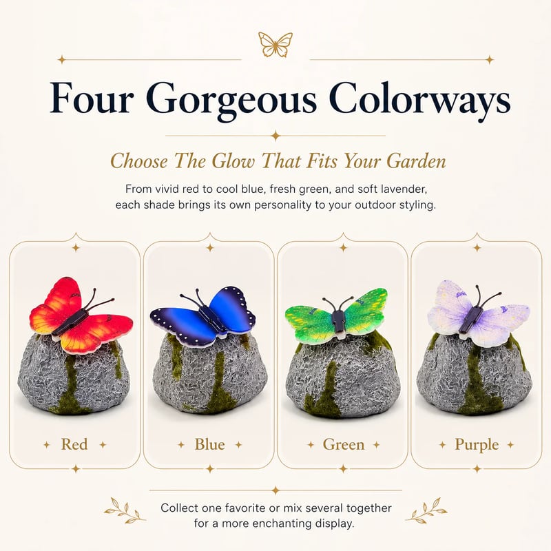 🥳SUMMER HOT SALE ✨🦋Illuminated Butterfly Stone Garden Light