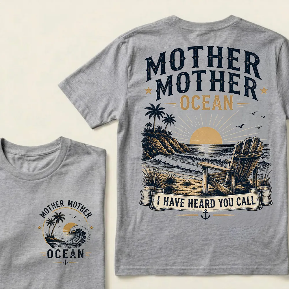 "Mother Mother Ocean — I Have Heard You Call" Vintage Beach Crew Neck T-Shirt | Classic Ocean Lover Unisex Tee