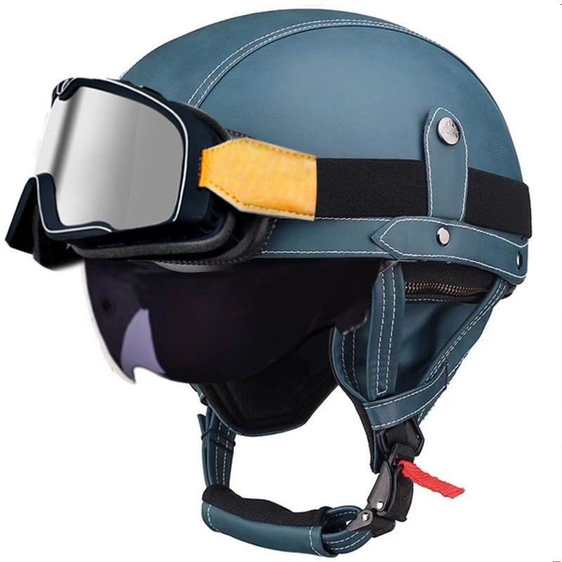 Retro German Motorcycle Half Helmet DOT Certified - I06