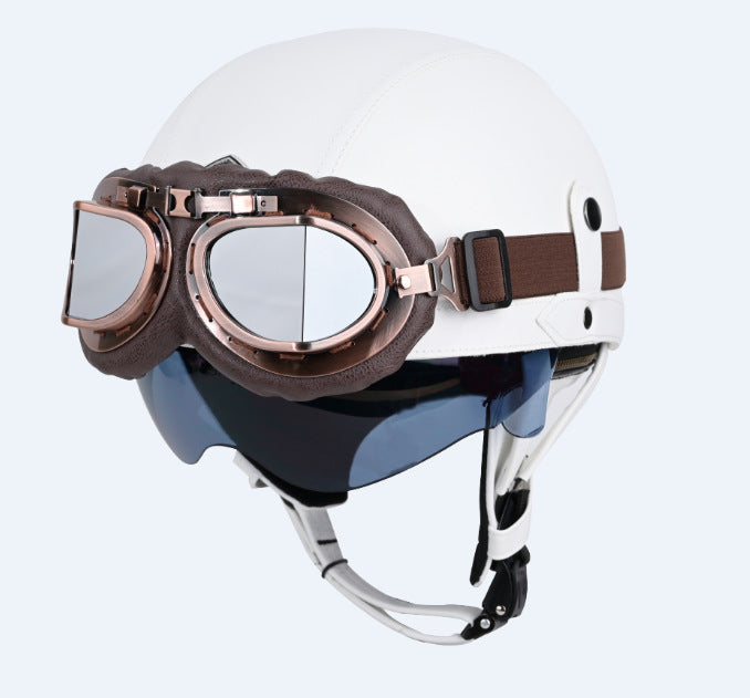 Retro German Motorcycle Half Helmet DOT Certified - I06