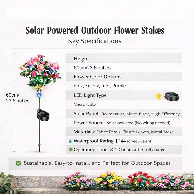 🌸✨ EverGlow Memorial Garden Bloom Lights – Featuring Ultra-Realistic Artificial Petals, Solar-Powered & Weatherproof🏡🌪️