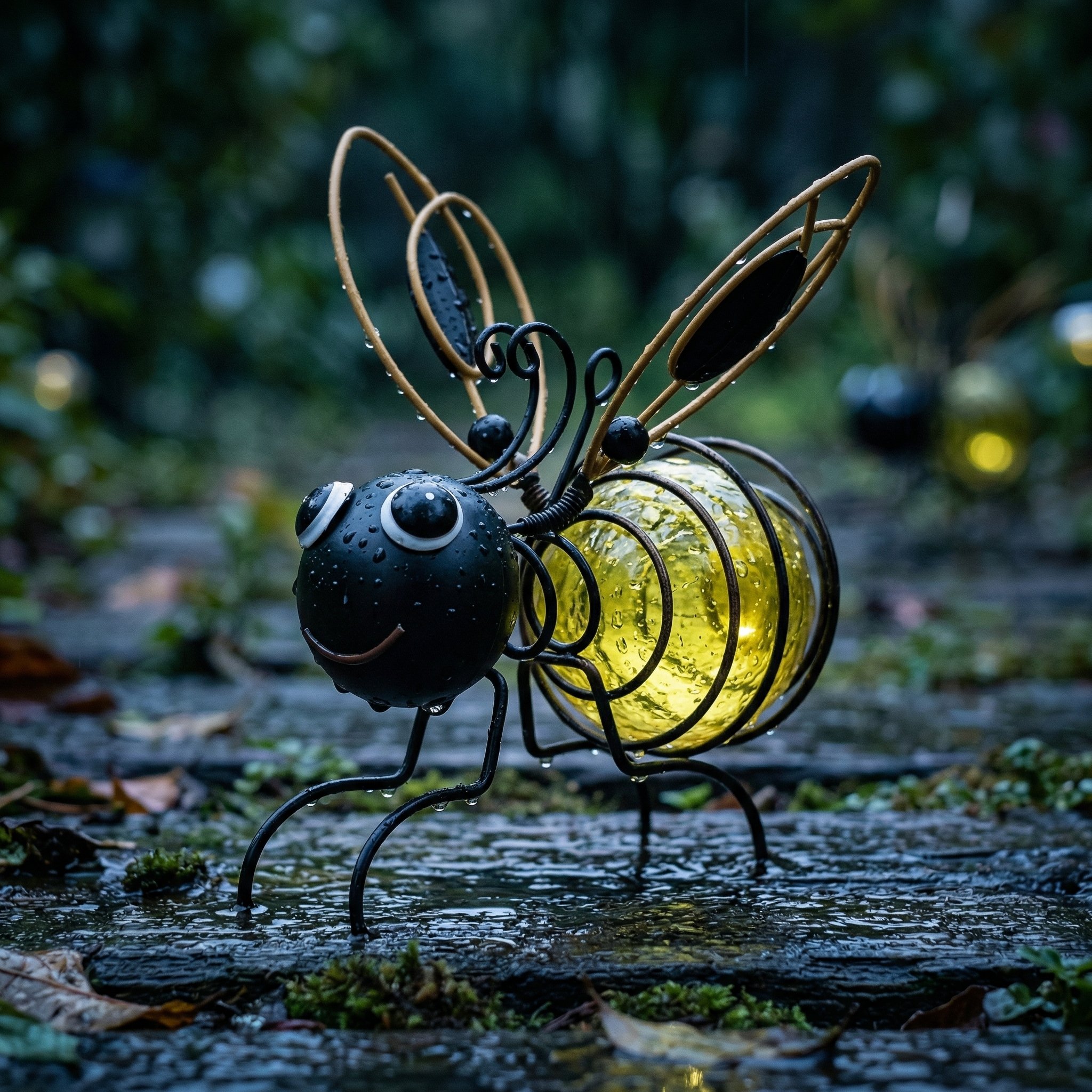 🐝Solar Bee Lanterns for Outdoors – 2-in-1 Hanging Crackle Glass Garden Lights, Waterproof Yard Decor