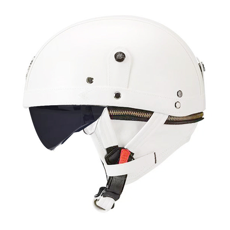 Retro German Motorcycle Half Helmet DOT Certified - I06